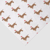 Dachshund in een Santa Hat Tissuepapier (Detail)