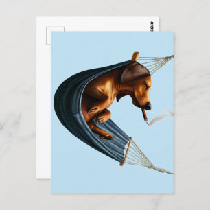 Dachshund in Hangmat Briefkaart