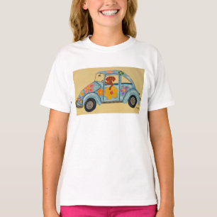 Dachshund in Hippie Auto T-Shirt