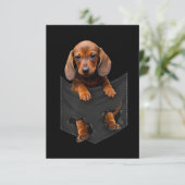 Dachshund in Mijn zak Dachshund Weiner Dog Gift RSVP Kaartje (Staand voorkant)