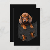 Dachshund in Mijn zak Dachshund Weiner Dog Gift RSVP Kaartje (Voorkant / Achterkant)