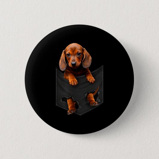 Dachshund In My Cket  Ronde Button 5,7 Cm (Voorkant)