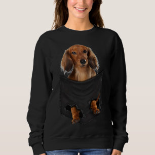 Dachshund in Pocket Long Hazard Wiener Dog Women Trui