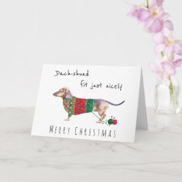 Dachshund in schattige kerstjumper kaart