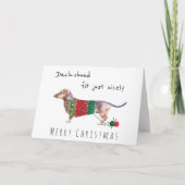 Dachshund in schattige kerstjumper kaart (Voorkant)