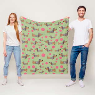 Dachshund in Sweater Fleece Blanket Deken