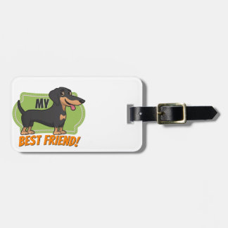 Dachshund is mijn beste vriend. bagagelabel