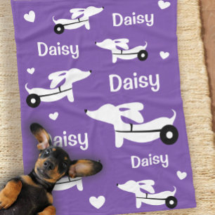 Dachshund IVDD Rolstoel Paarse Wheelie Deken