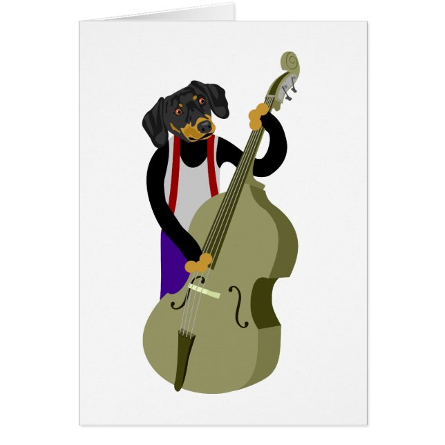 Dachshund Jazz Bass Player (Voorkant)