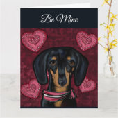 DACHSHUND KAART (Gele Bloem)