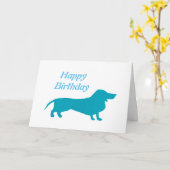 Dachshund Kaart (Gele Bloem)