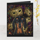 Dachshund kaart (Gele Bloem)