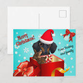 Dachshund-Kaart kerstpost Briefkaart (Voorkant / Achterkant)
