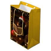 Dachshund 'Kaasbelasting' Kerstcadeautas  Medium Cadeauzakje (Voorkant Gekanteld)