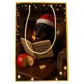 Dachshund 'Kaasbelasting' Kerstcadeautas  Medium Cadeauzakje (Voorkant)