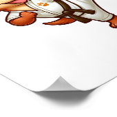 Dachshund karate martial arts hoge kick poster (Hoek)