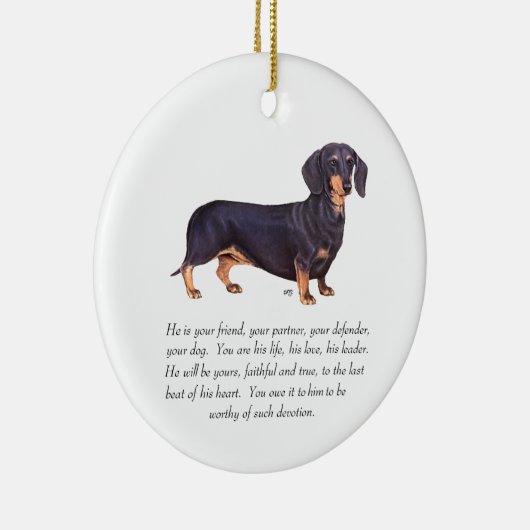 Dachshund Keepomwille - Male Keramisch Ornament (Rechts)