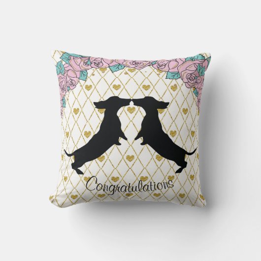 Dachshund Keepomwille Pillow Wedding Gift Two Side Kussen (Voorkant)