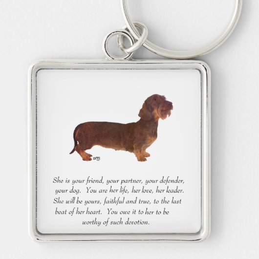 Dachshund Keepomwille - Vrouw Sleutelhanger (Voorkant)