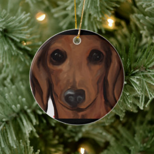 DACHSHUND KERAMISCH ORNAMENT