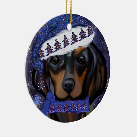 Dachshund Keramisch Ornament (Rechts)