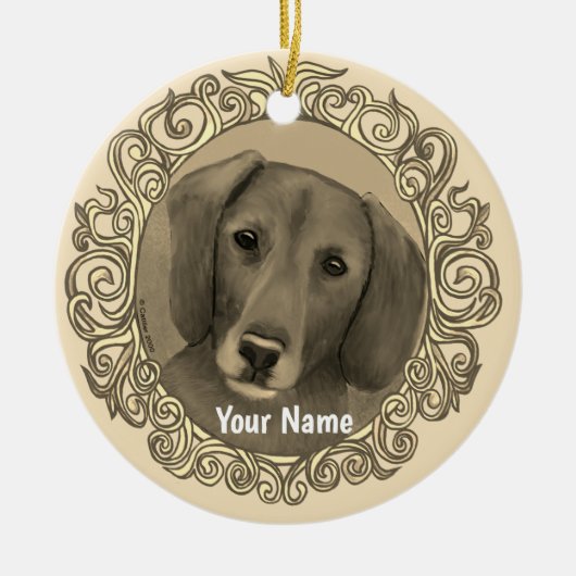  Dachshund Keramisch Ornament (Voorkant)