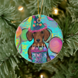 Dachshund Keramisch Ornament