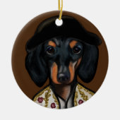 DACHSHUND KERAMISCH ORNAMENT (Voorkant)