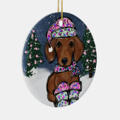 Dachshund Keramisch Ornament (Rechts)