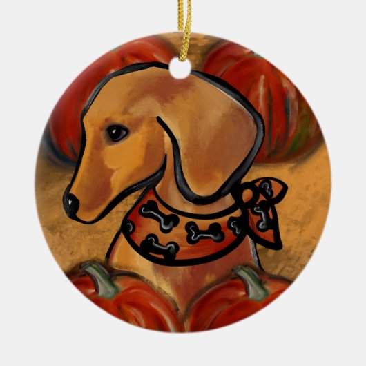 DACHSHUND KERAMISCH ORNAMENT (Voorkant)