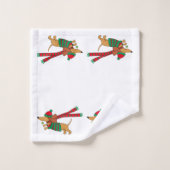 Dachshund Kerst Bad Handdoek Set (Wasdoekje)