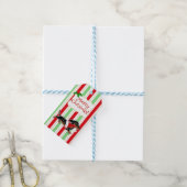 Dachshund Kerst Cartoon Sneeuwvlokken Cadeaulabel (Met Touw)