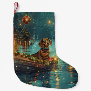 Dachshund Kerst Feestelijke Reis Kleine Kerstsok