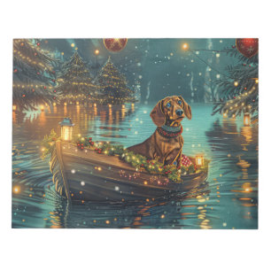 Dachshund Kerst Feestelijke Reis Notitieblok