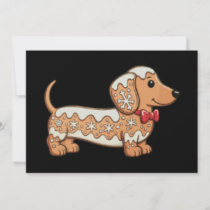 Dachshund Kerst Gingerbread Koekje Weiner Hond Feestdagenkaart