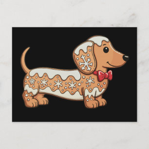 Dachshund Kerst Gingerbread Koekje Weiner Hond Feestdagenkaart