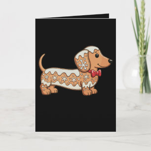 Dachshund Kerst Gingerbread Koekje Weiner Hond  Kaart