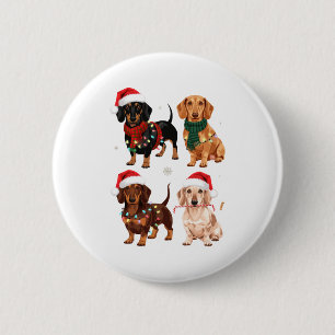 Dachshund Kerst hond Moeder Liefhebber Kerstcadeau Ronde Button 5,7 Cm