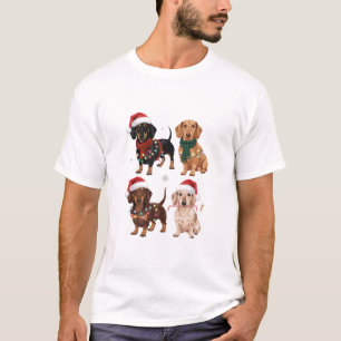 Dachshund Kerst hond Moeder Liefhebber Kerstcadeau T-shirt