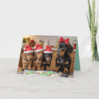 Dachshund Kerst Koekjes Kaart
