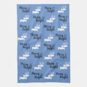 Dachshund kerst Merry Dish Kitchen Towel Theedoek (Verticaal)