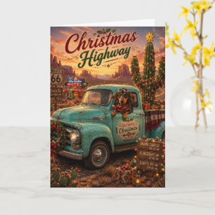 Dachshund Kerst Roadtrip Kerst Snelweg Kaart