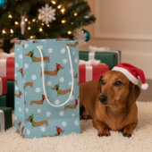Dachshund Kerst Wrapping Papier Schattigee Sneeuwv Klein Cadeauzakje