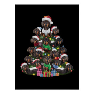 Dachshund-kerstboom Perfect Poster