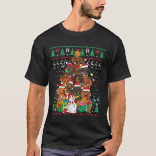 Dachshund-kerstboom — Santa Hat Ugly Sweater Do T-shirt