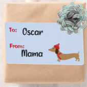 Dachshund-kerstcadeautjes Label Sticky Labels