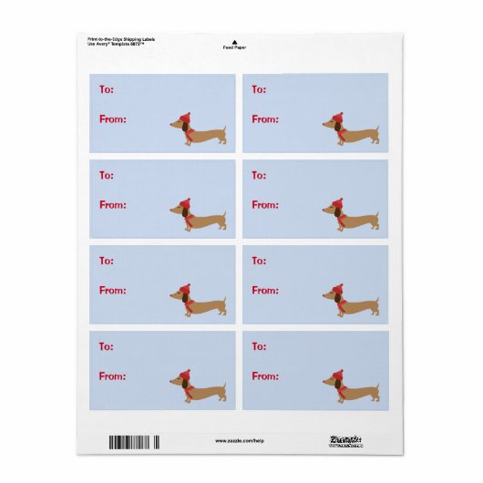 Dachshund-kerstcadeautjes Label Sticky Labels (Full Sheet)