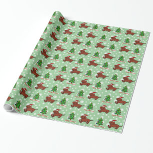 Dachshund-kerstCartoon Cadeaupapier