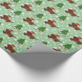 Dachshund-kerstCartoon Cadeaupapier (Hoek)