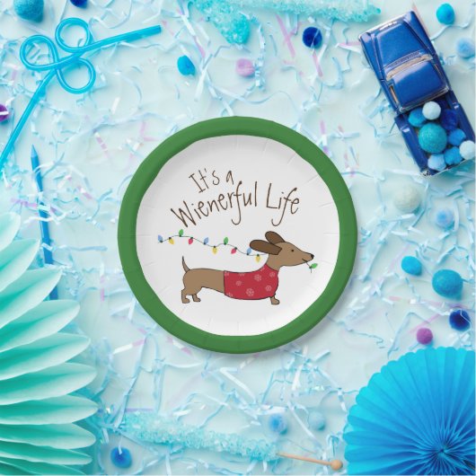 Dachshund-kerstdessert Wegwerpbaar Bord (Feest)